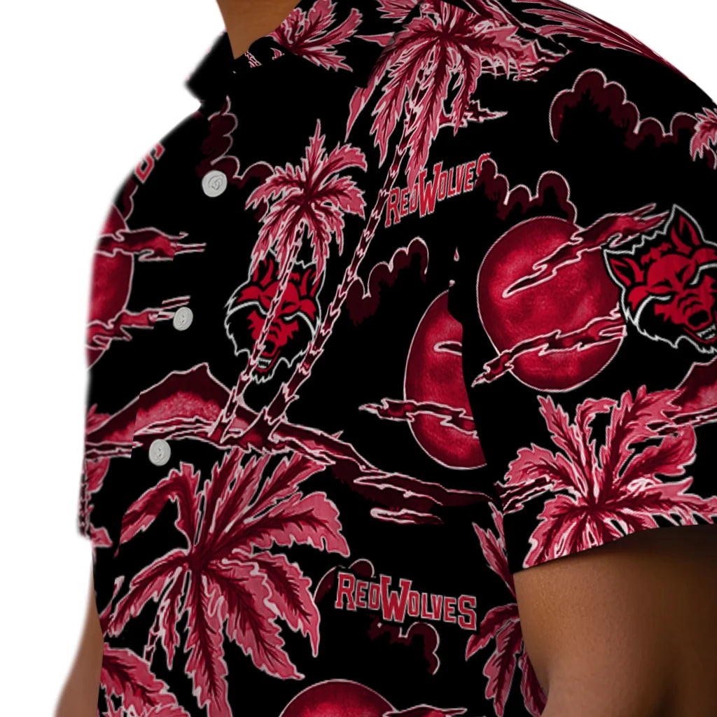 Arkansas State Red Wolves Hawaiian Shirt - Palm Sunset | Moonbestprint
