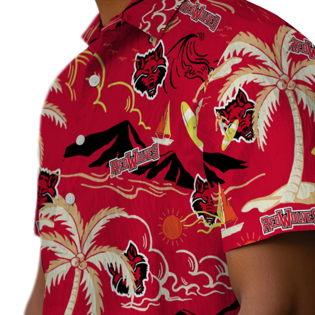 Arkansas State Red Wolves Hawaiian Shirt - Palm Tree Island | Moonbestprint