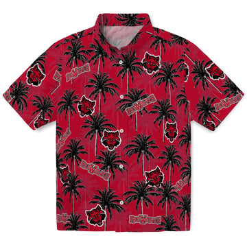 Arkansas State Red Wolves Hawaiian Shirt - Palm Tree Motif | Moonbestprint