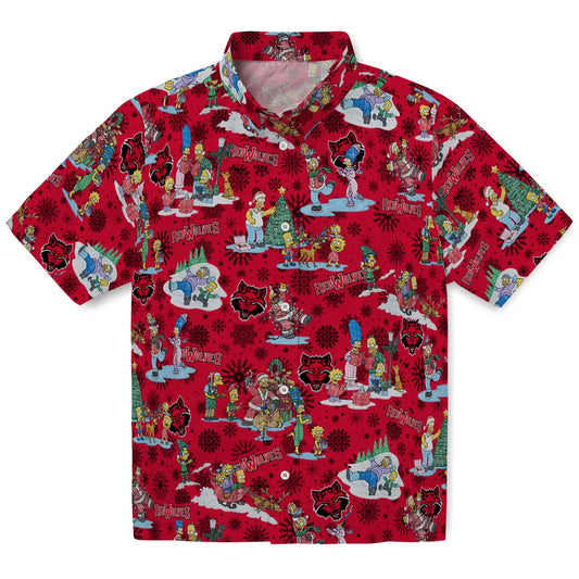 Arkansas State Red Wolves Hawaiian Shirt - Simpsons Christmas | Moonbestprint