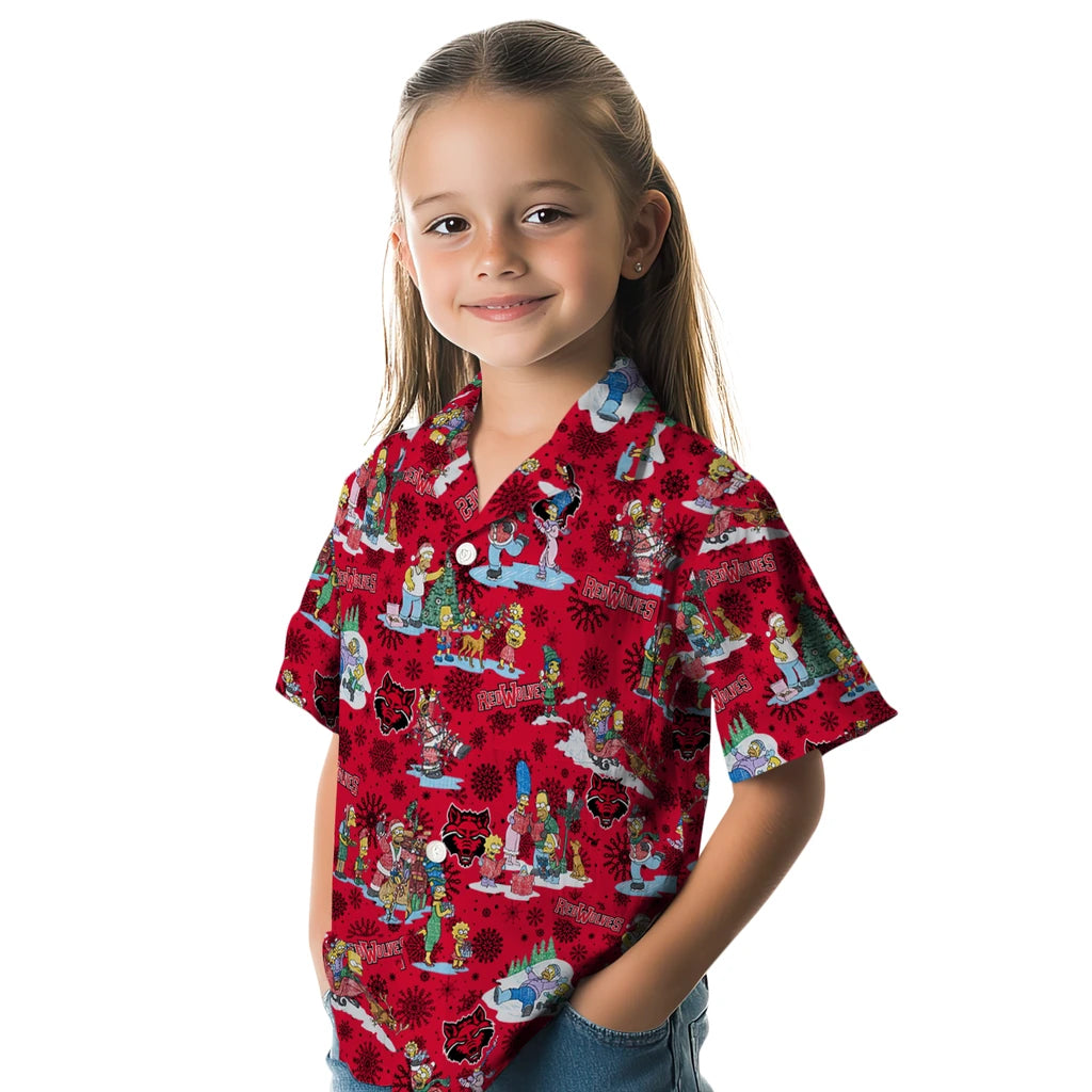 Arkansas State Red Wolves Hawaiian Shirt - Simpsons Christmas | Moonbestprint