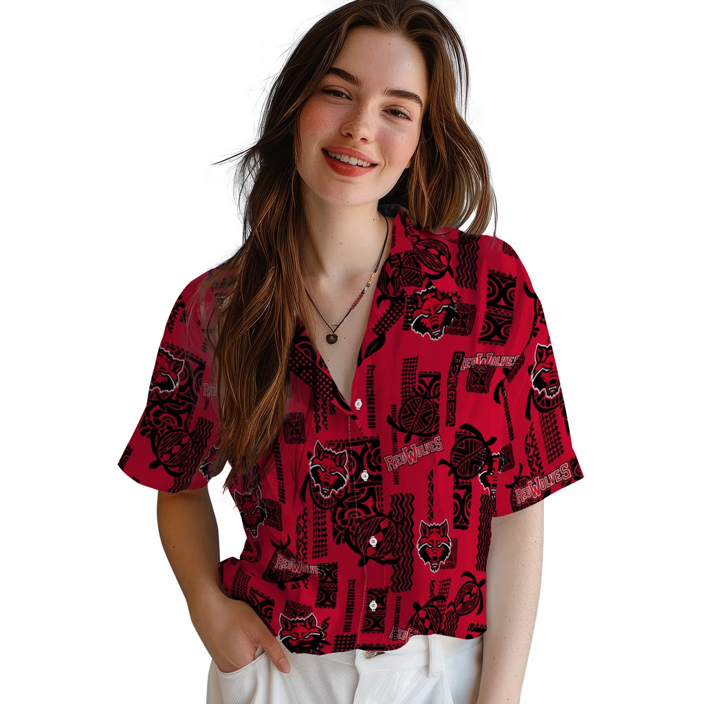 Arkansas State Red Wolves Hawaiian Shirt - Turtle Lines | Moonbestprint