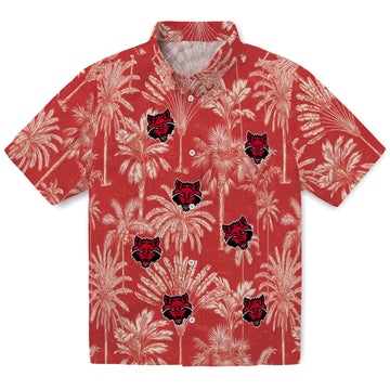 Arkansas State Red Wolves Hawaiian Shirt - Vintage Palm Tree | Moonbestprint