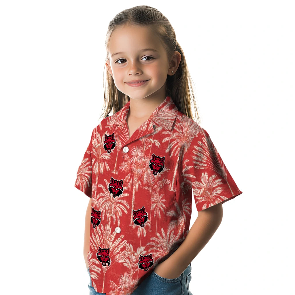 Arkansas State Red Wolves Hawaiian Shirt - Vintage Palm Tree | Moonbestprint