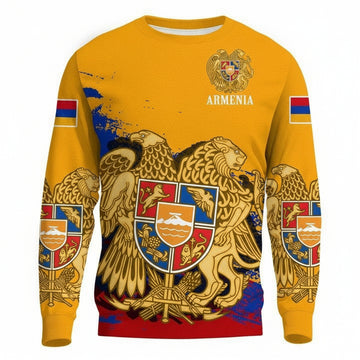 Armenia Special Sweater ? Yellow Version Knitted Long-Sleeved Sweater A7 ? Usalast