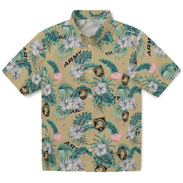 Army Black Knights Hawaiian Shirt - Flamingo and Hibiscus | Moonbestprint