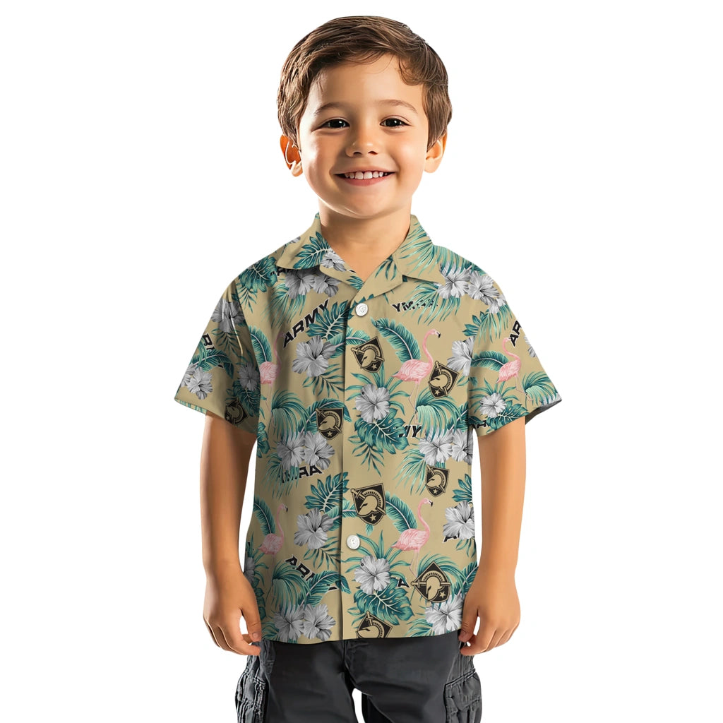 Army Black Knights Hawaiian Shirt - Flamingo and Hibiscus | Moonbestprint