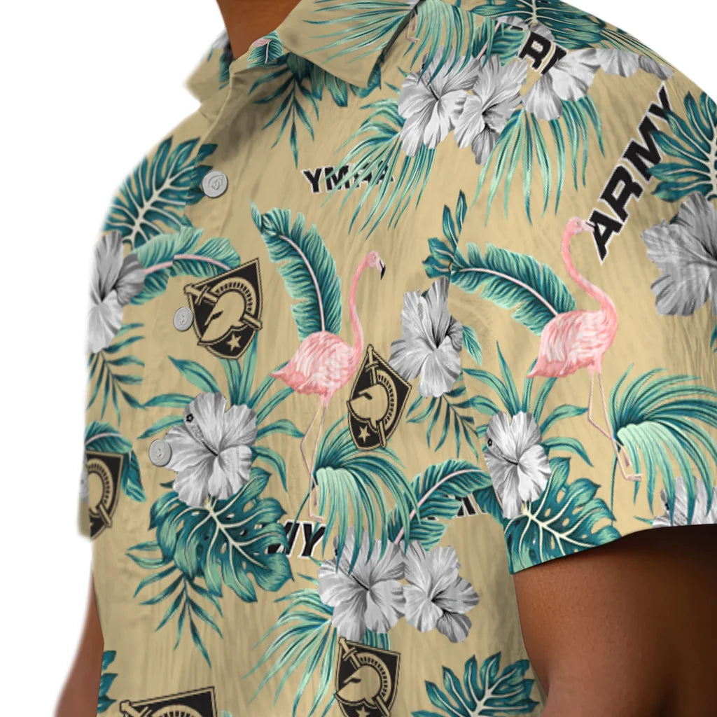 Army Black Knights Hawaiian Shirt - Flamingo and Hibiscus | Moonbestprint
