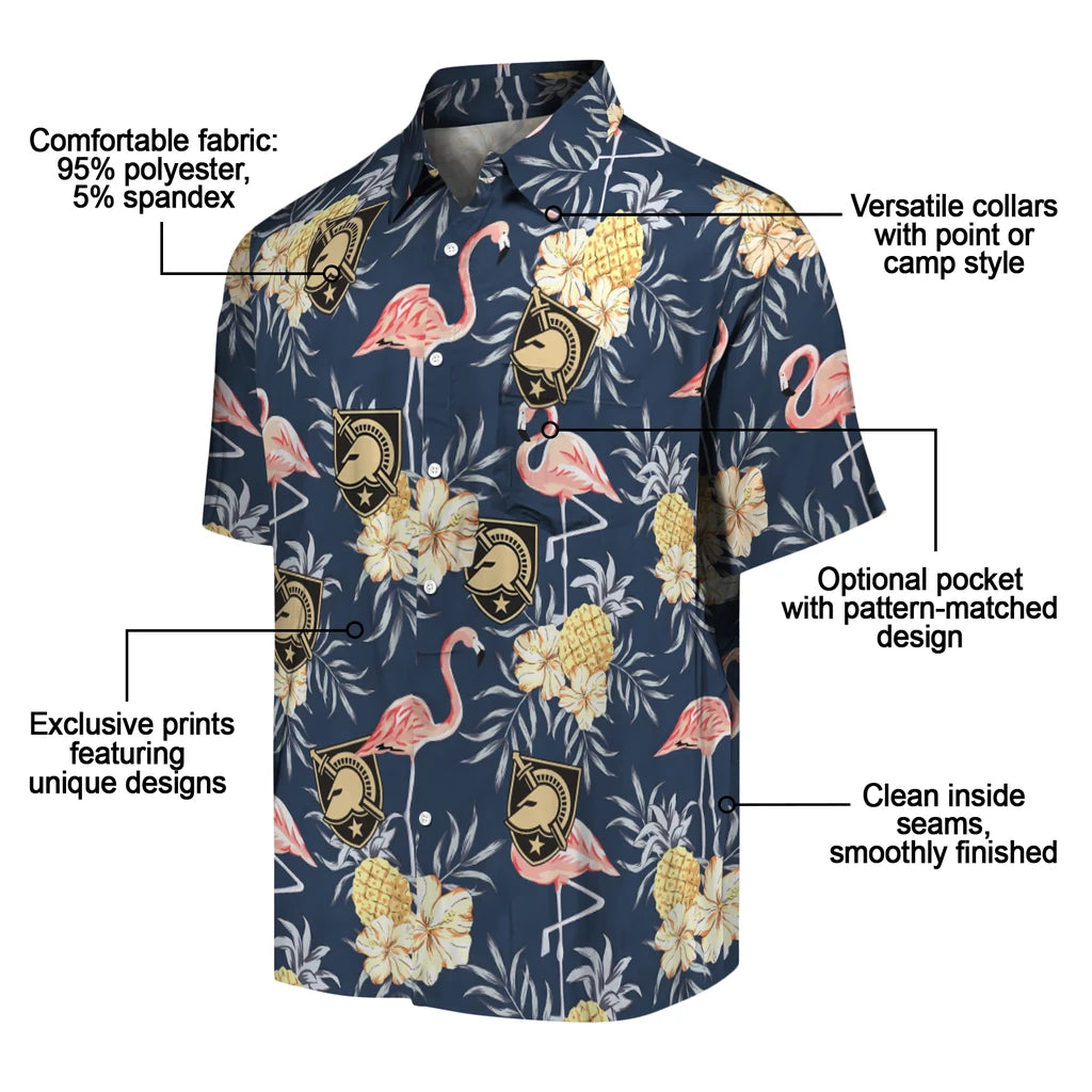 Army Black Knights Hawaiian Shirt - Flamingo Hibiscus | Moonbestprint