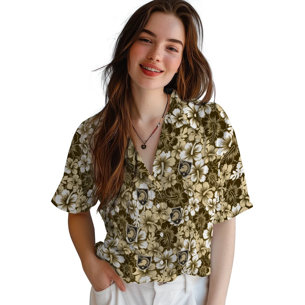 Army Black Knights Hawaiian Shirt - Hibiscus Blooms | Moonbestprint