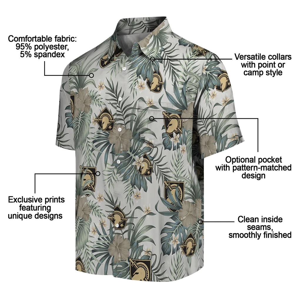 Army Black Knights Hawaiian Shirt - Hibiscus Designs | Moonbestprint