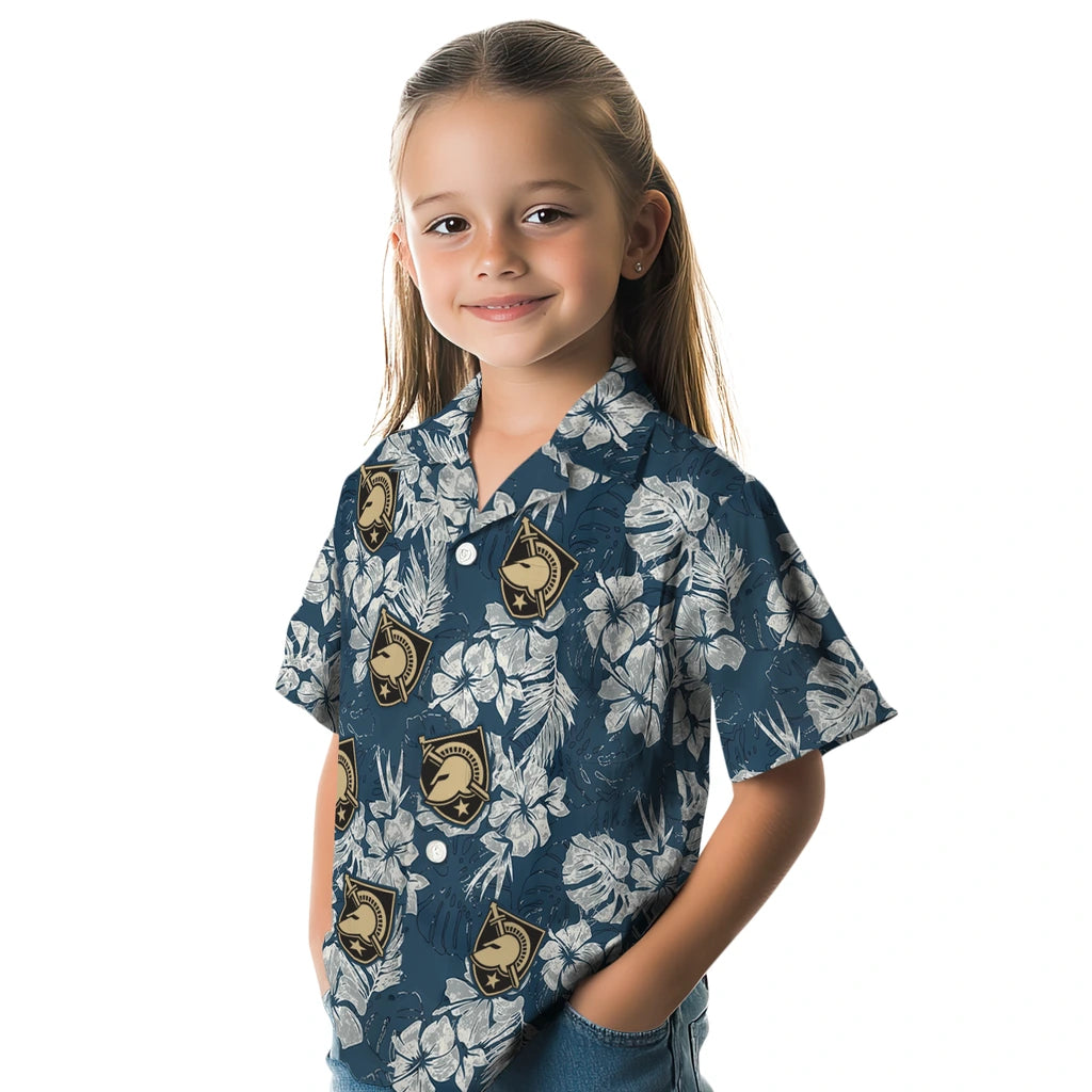 Army Black Knights Hawaiian Shirt - Hibiscus Flowers | Moonbestprint