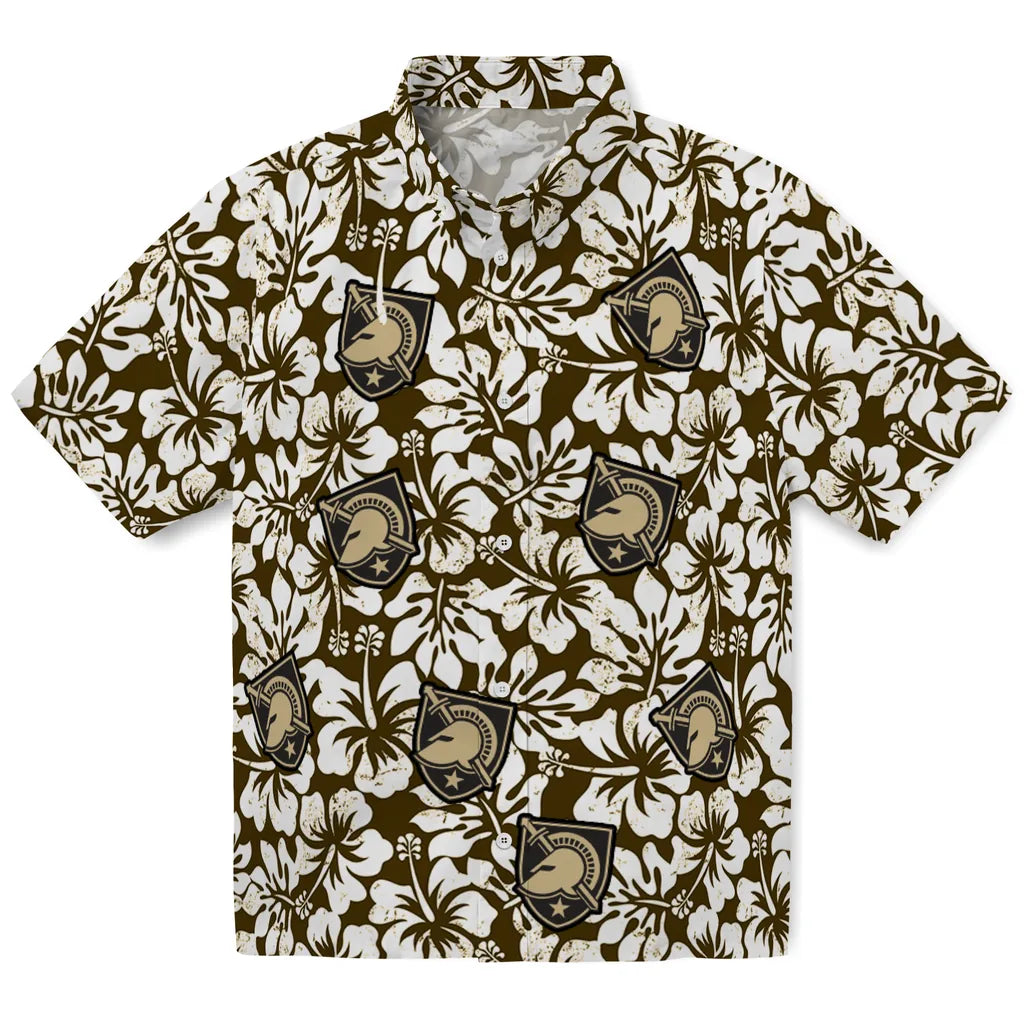 Army Black Knights Hawaiian Shirt - Hibiscus Motif | Moonbestprint