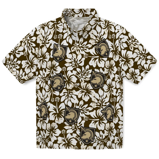 Army Black Knights Hawaiian Shirt - Hibiscus Motif | Moonbestprint