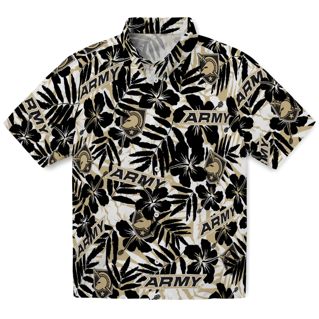 Army Black Knights Hawaiian Shirt - Hibiscus Overlay | Moonbestprint