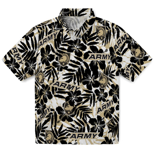 Army Black Knights Hawaiian Shirt - Hibiscus Overlay | Moonbestprint