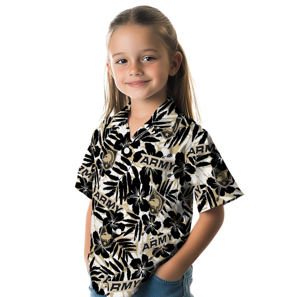 Army Black Knights Hawaiian Shirt - Hibiscus Overlay | Moonbestprint