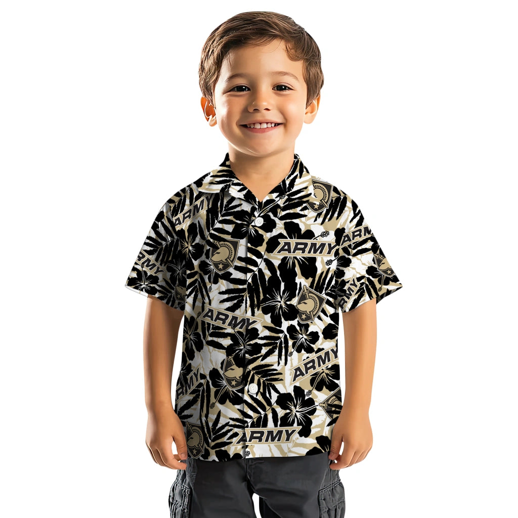 Army Black Knights Hawaiian Shirt - Hibiscus Overlay | Moonbestprint