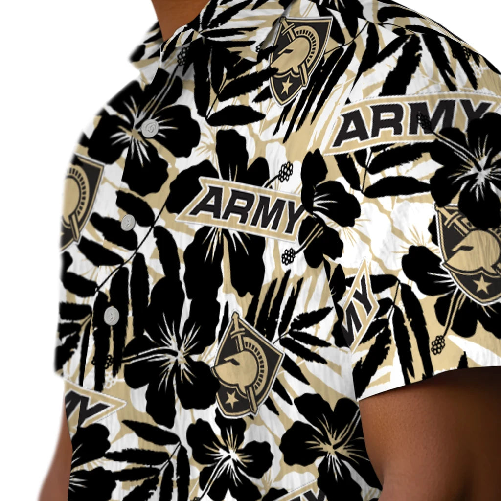 Army Black Knights Hawaiian Shirt - Hibiscus Overlay | Moonbestprint