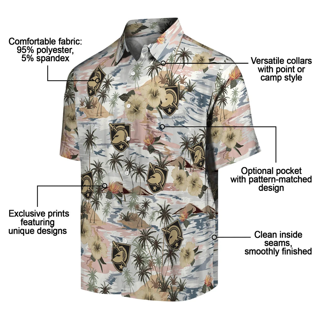 Army Black Knights Hawaiian Shirt - Hibiscus Seaside | Moonbestprint