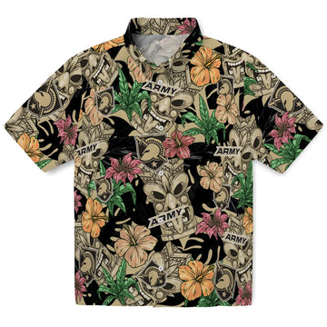 Army Black Knights Hawaiian Shirt - Hibiscus Tiki Jungle | Moonbestprint