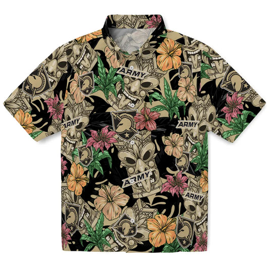Army Black Knights Hawaiian Shirt - Hibiscus Tiki Jungle | Moonbestprint