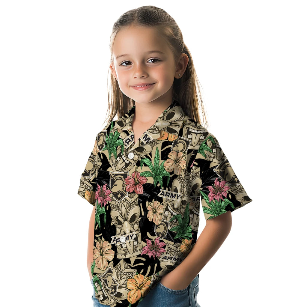 Army Black Knights Hawaiian Shirt - Hibiscus Tiki Jungle | Moonbestprint