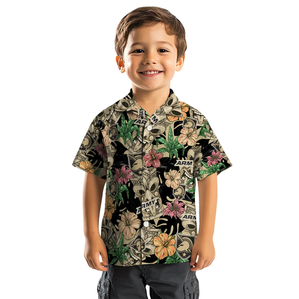 Army Black Knights Hawaiian Shirt - Hibiscus Tiki Jungle | Moonbestprint
