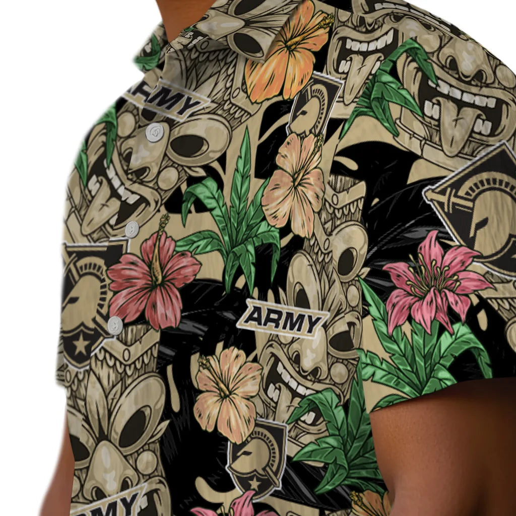 Army Black Knights Hawaiian Shirt - Hibiscus Tiki Jungle | Moonbestprint