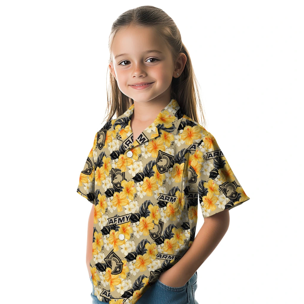 Army Black Knights Hawaiian Shirt - Hibiscus Tropics | Moonbestprint