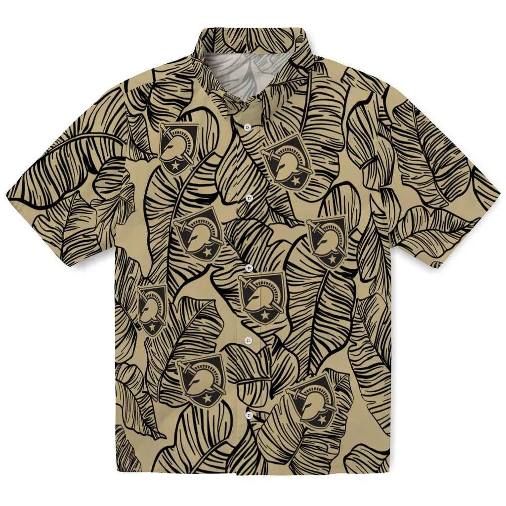 Army Black Knights Hawaiian Shirt - Leaf Outline | Moonbestprint