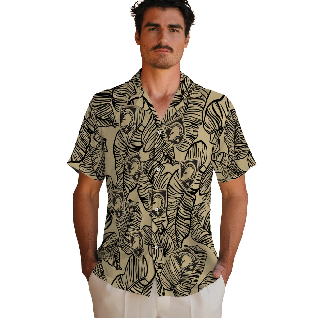 Army Black Knights Hawaiian Shirt - Leaf Outline | Moonbestprint