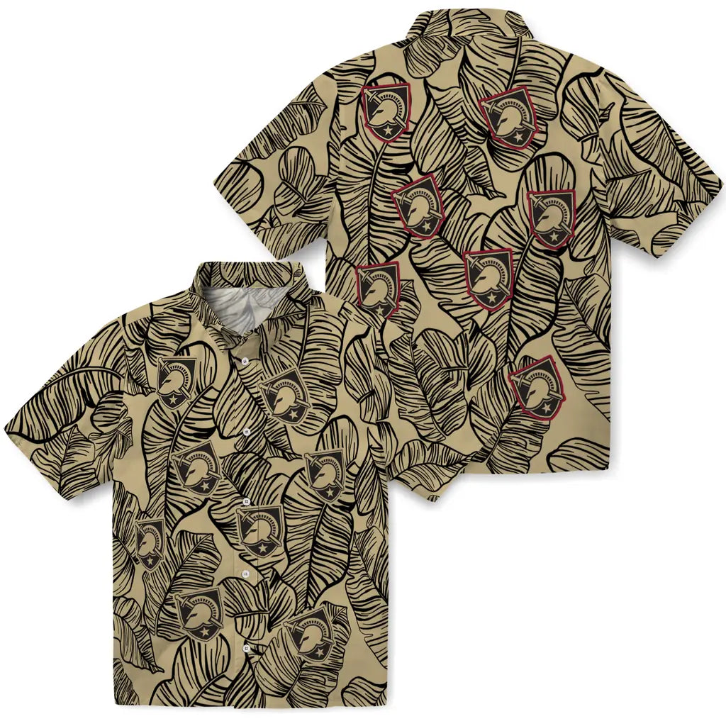 Army Black Knights Hawaiian Shirt - Leaf Outline | Moonbestprint