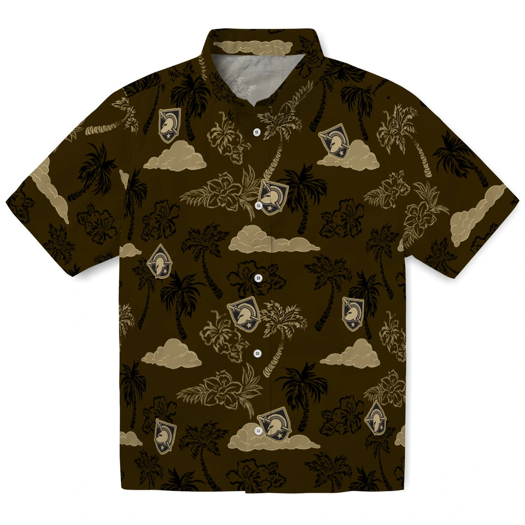 Army Black Knights Hawaiian Shirt - Palm And Clouds | Moonbestprint