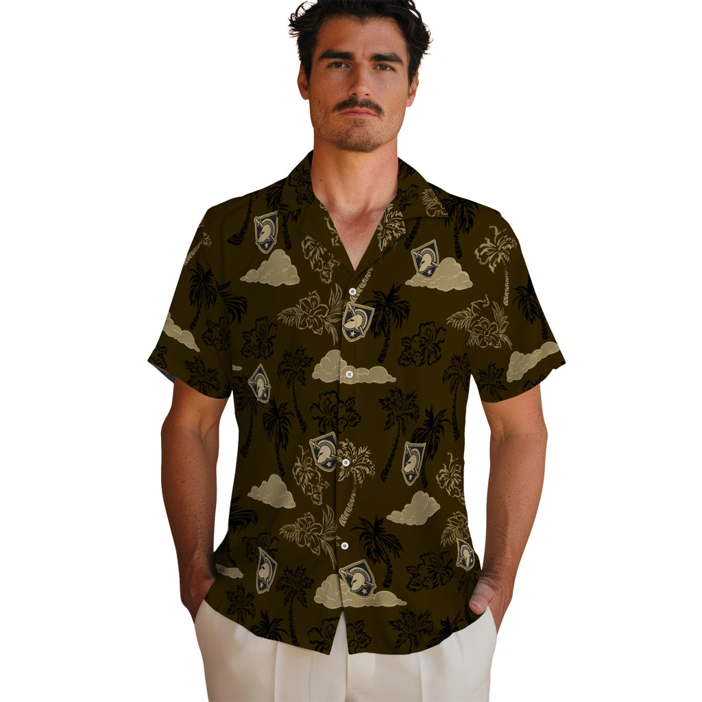 Army Black Knights Hawaiian Shirt - Palm And Clouds | Moonbestprint