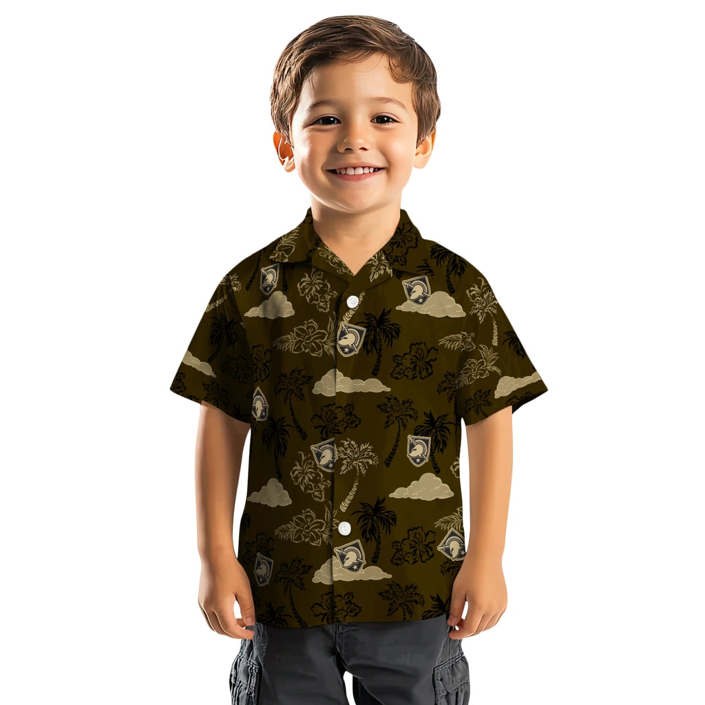 Army Black Knights Hawaiian Shirt - Palm And Clouds | Moonbestprint