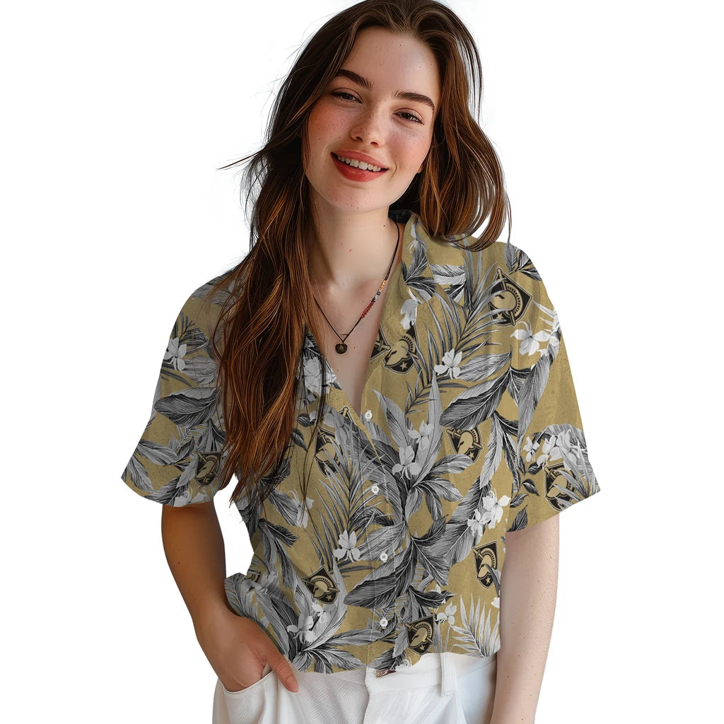 Army Black Knights Hawaiian Shirt - Palm Leaves | Moonbestprint