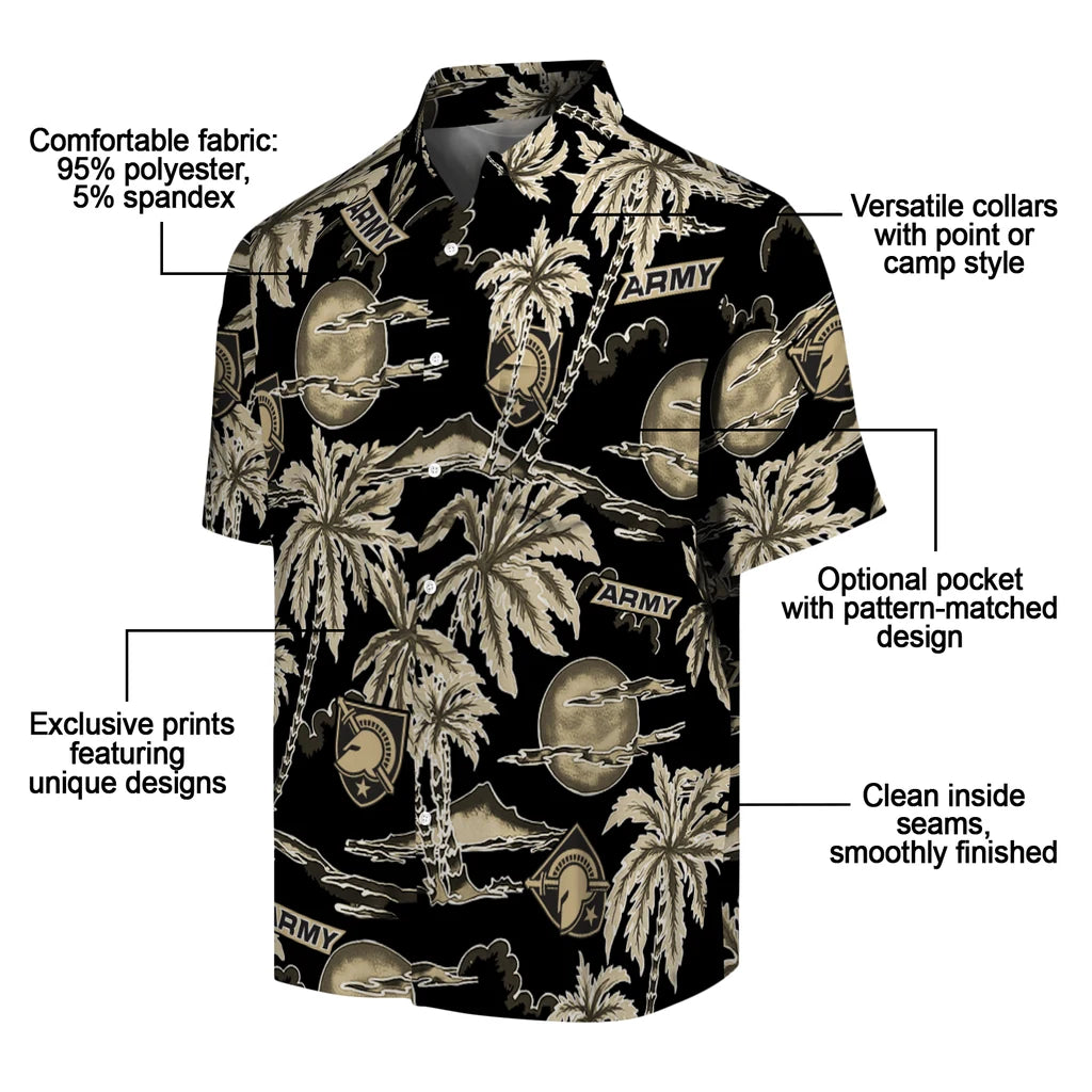 Army Black Knights Hawaiian Shirt - Palm Sunset | Moonbestprint