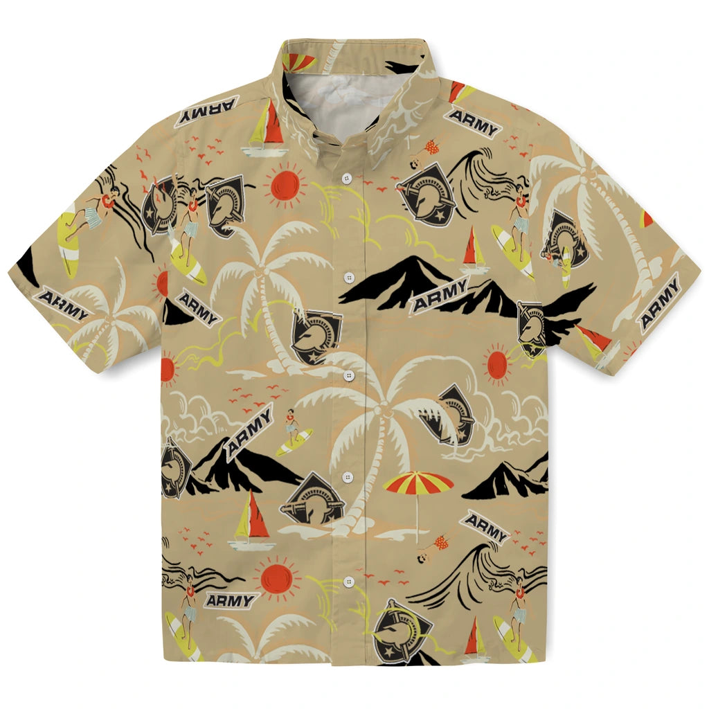 Army Black Knights Hawaiian Shirt - Palm Tree Island | Moonbestprint