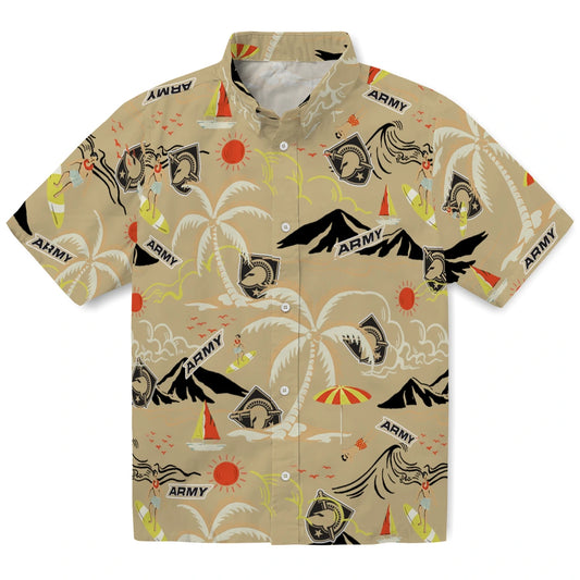 Army Black Knights Hawaiian Shirt - Palm Tree Island | Moonbestprint