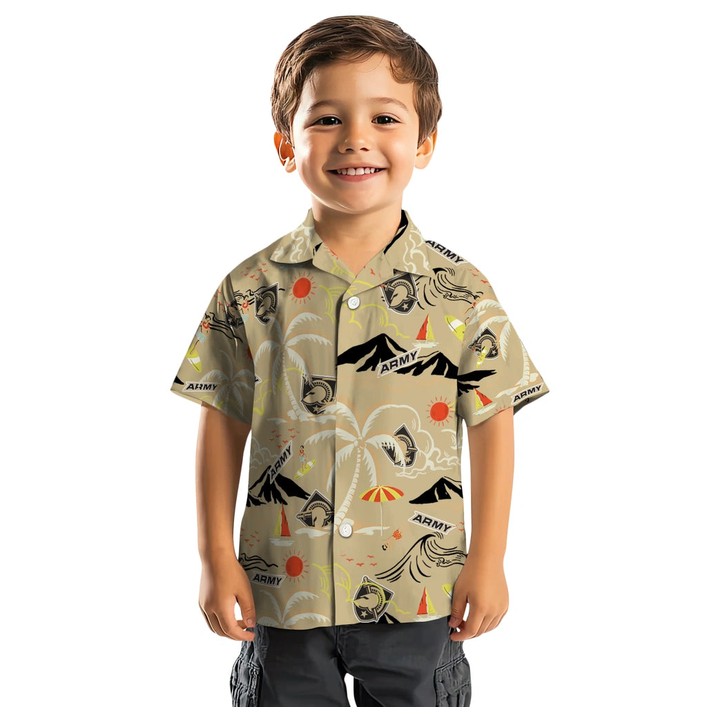 Army Black Knights Hawaiian Shirt - Palm Tree Island | Moonbestprint