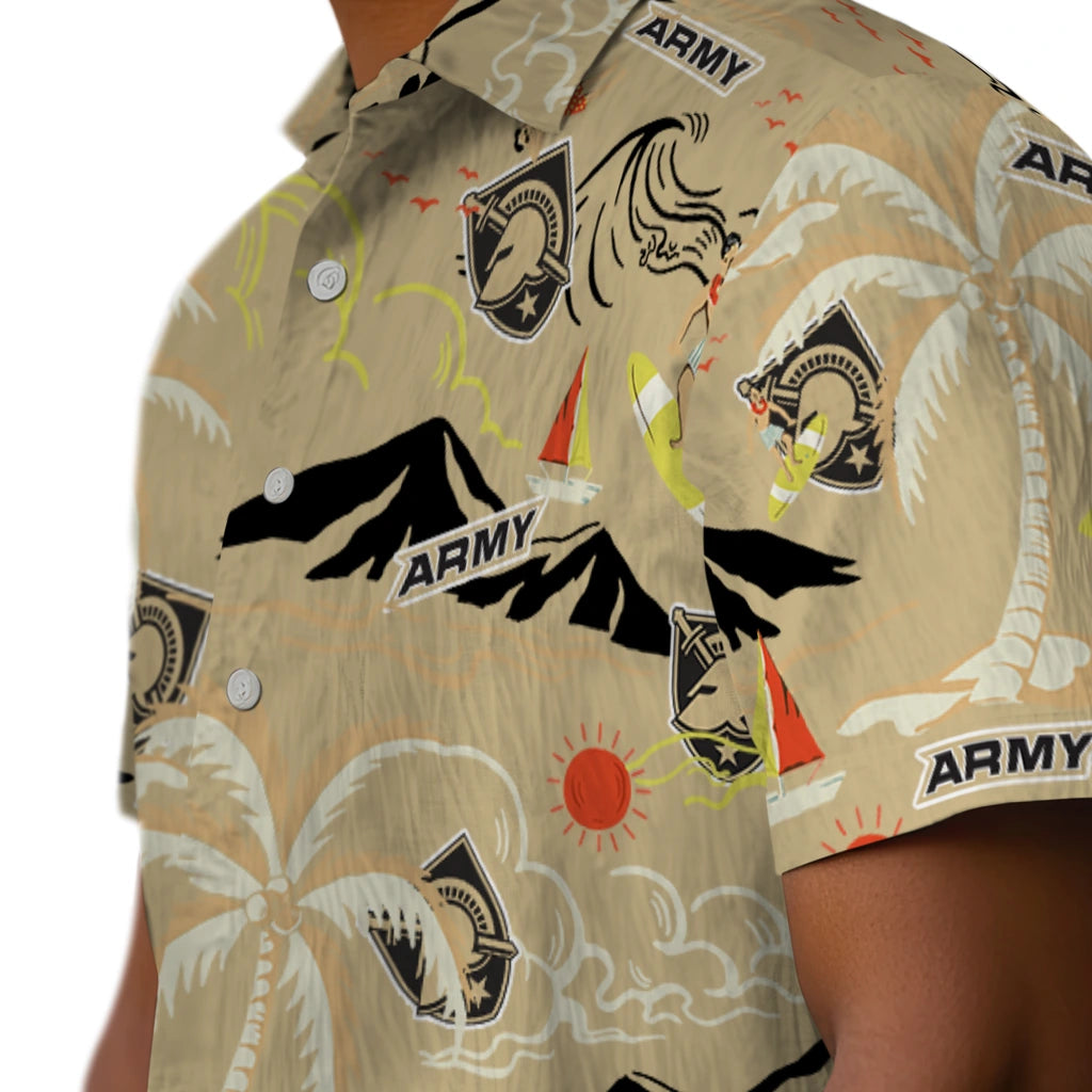 Army Black Knights Hawaiian Shirt - Palm Tree Island | Moonbestprint