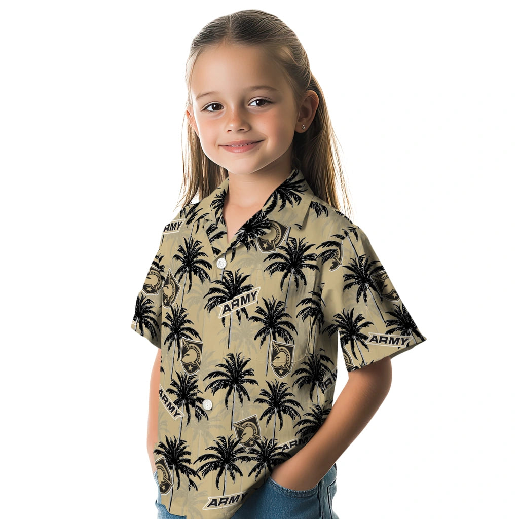 Army Black Knights Hawaiian Shirt - Palm Tree Motif | Moonbestprint