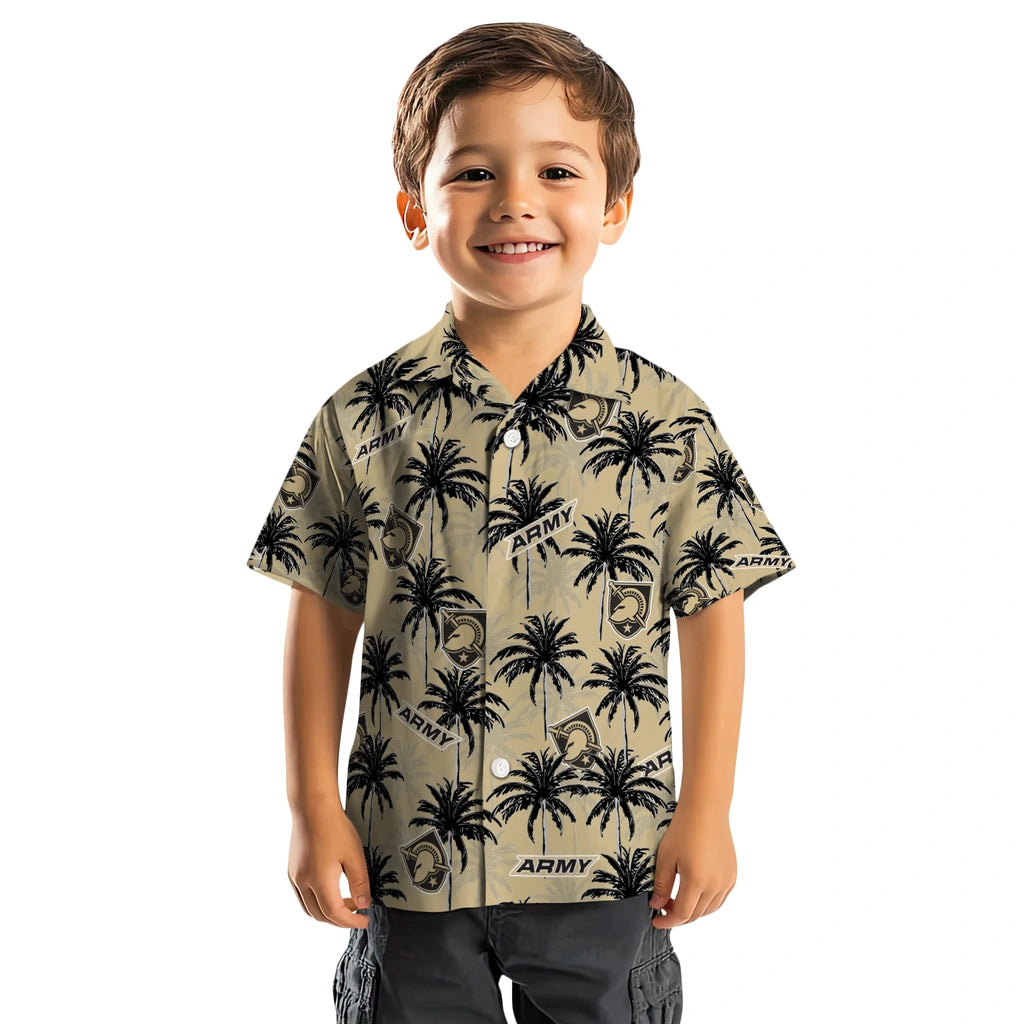 Army Black Knights Hawaiian Shirt - Palm Tree Motif | Moonbestprint