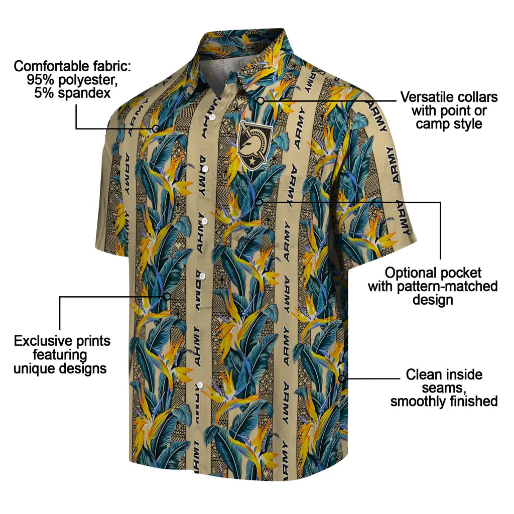 Army Black Knights Hawaiian Shirt - Paradise Vines | Moonbestprint