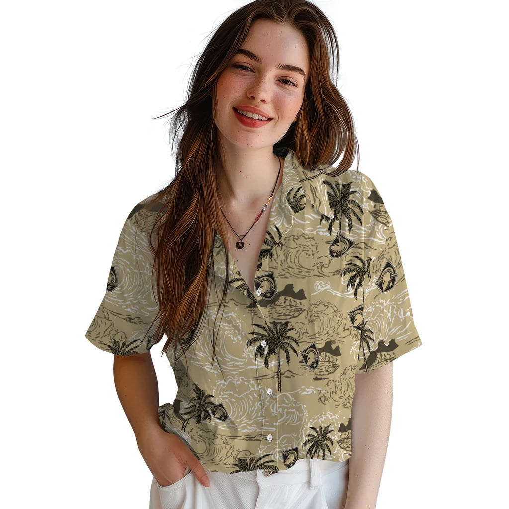 Army Black Knights Hawaiian Shirt - Wave Palm | Moonbestprint