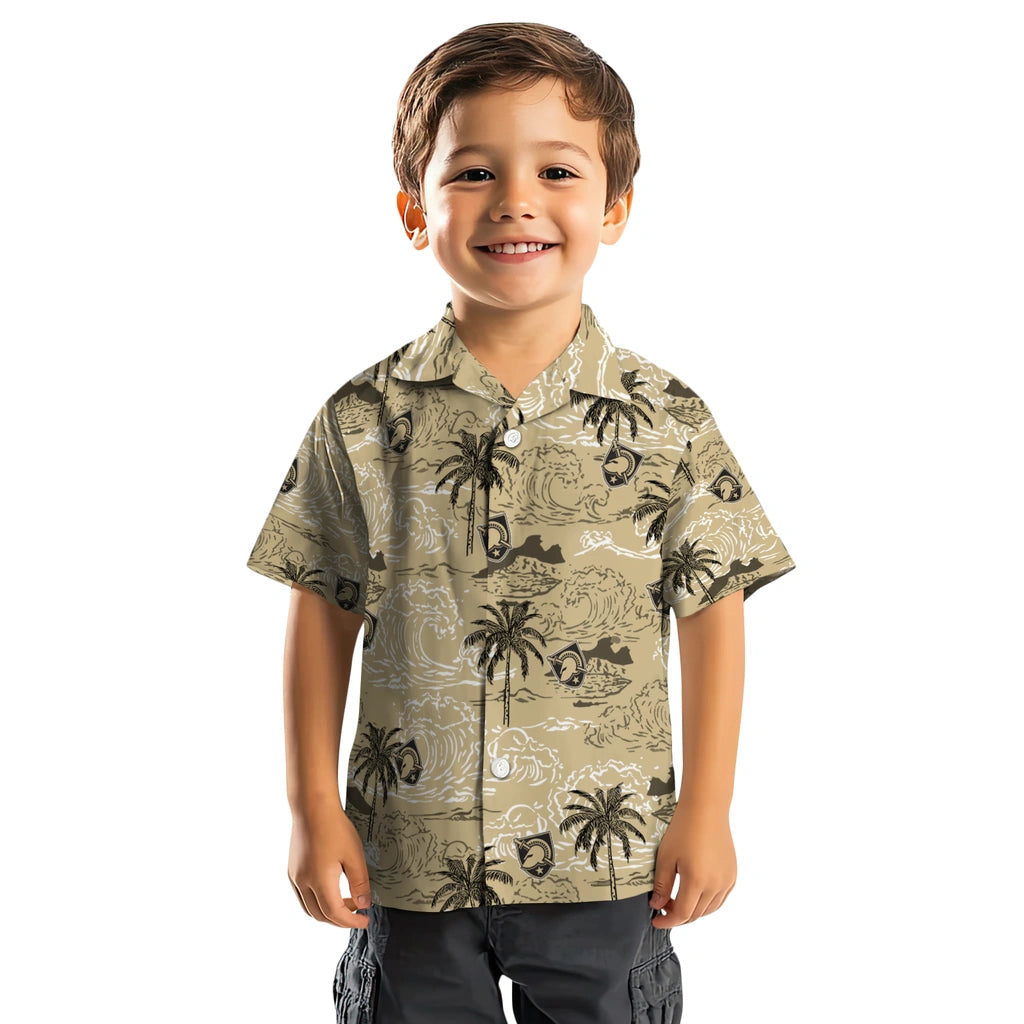 Army Black Knights Hawaiian Shirt - Wave Palm | Moonbestprint