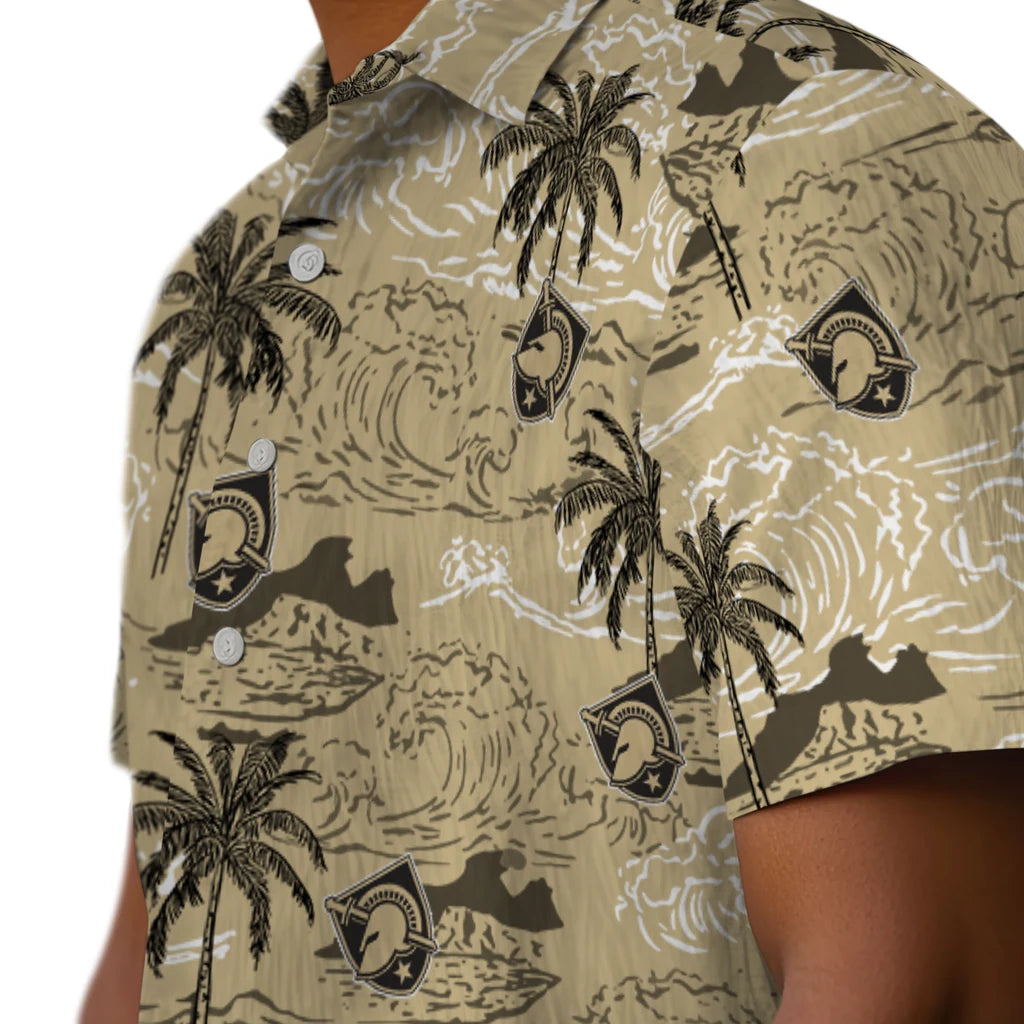 Army Black Knights Hawaiian Shirt - Wave Palm | Moonbestprint