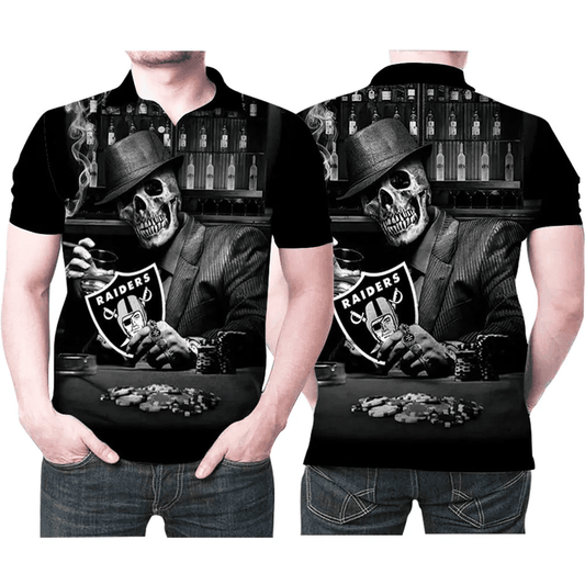 Art Skull Casino Pokers Kansas City Chiefs Logo 3D Polo Shirt - Moonbestprint