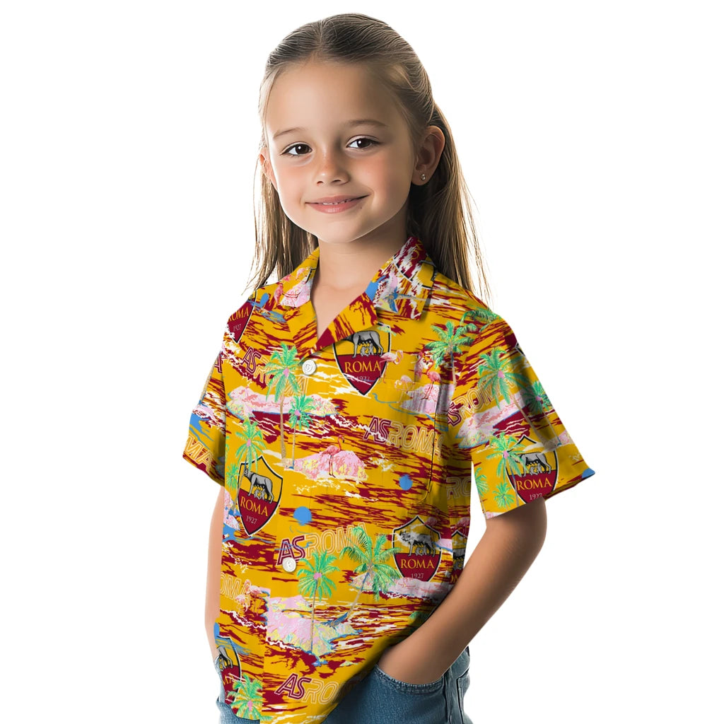 AS Roma Flamingo Retreat 2026 Hawaiian Shirt – Moonbestprint